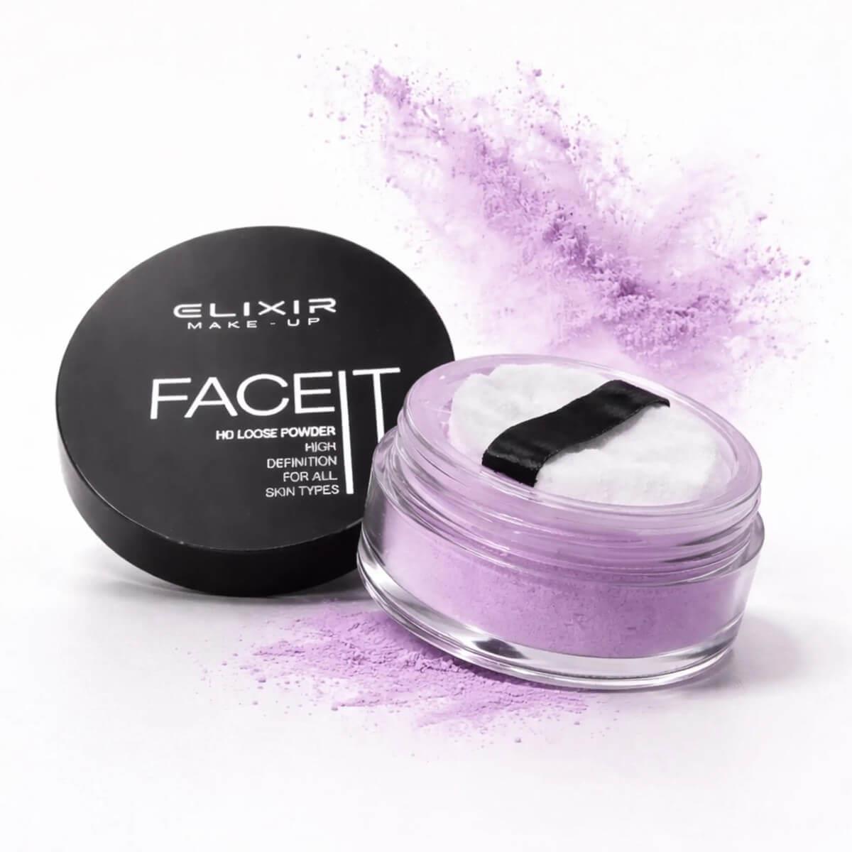 Loose powder face it 002 purple Elixir