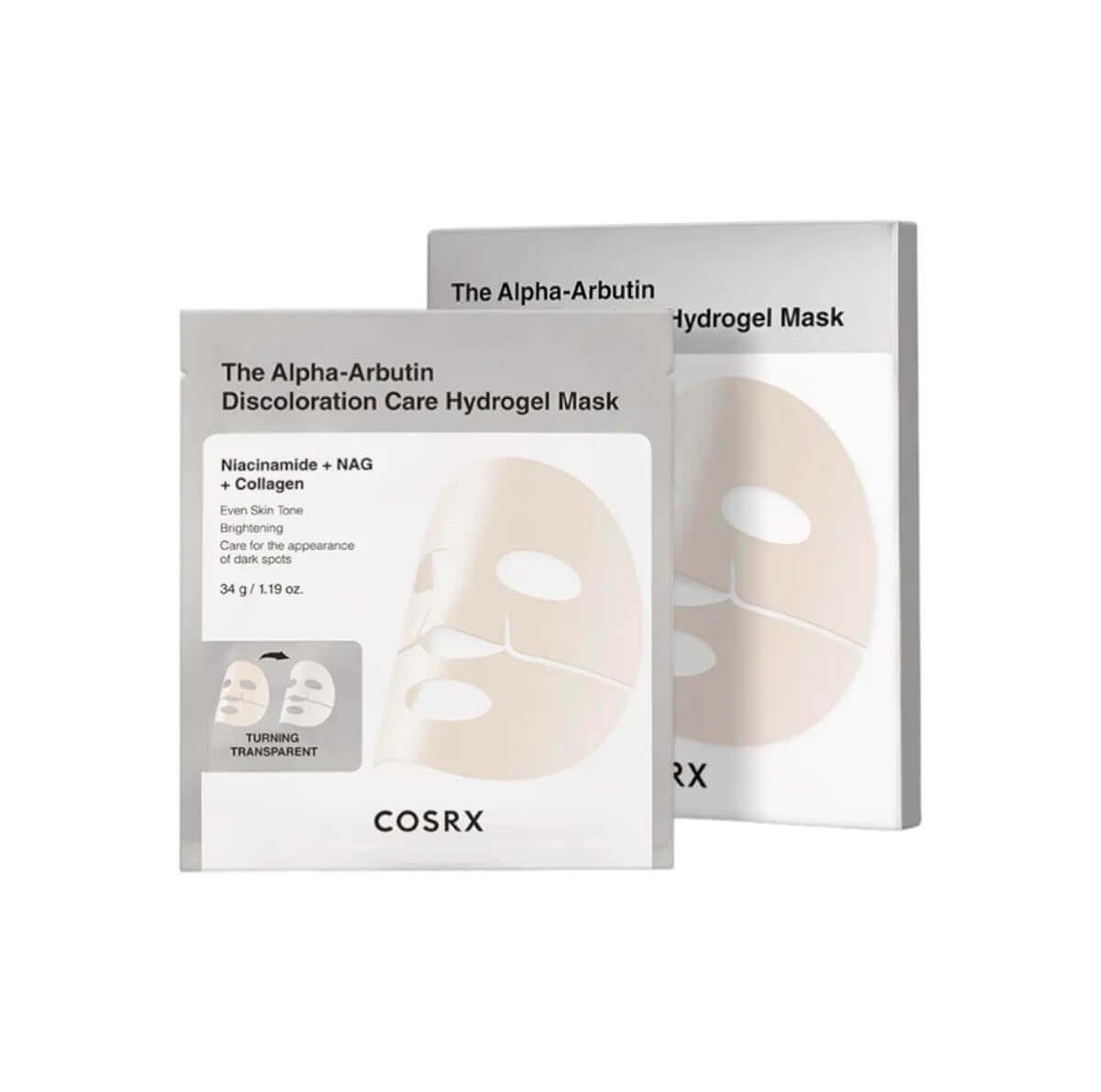 The alpha arbutin discoloration care hydrogel mask 34g Cosrx