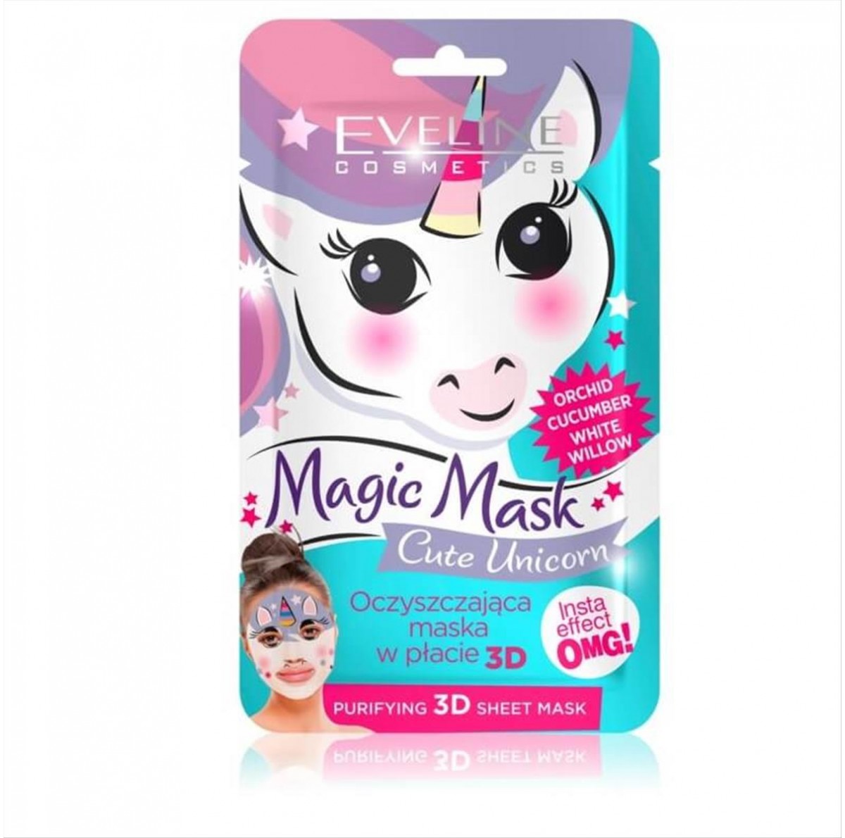 Μάσκα Προσώπου Eveline Magic Cute Unicorn Purifying 3D Sheet Mask 20ml