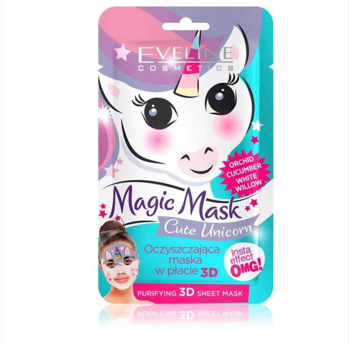 Μάσκα Προσώπου Eveline Magic Cute Unicorn Purifying 3D Sheet Mask 20ml