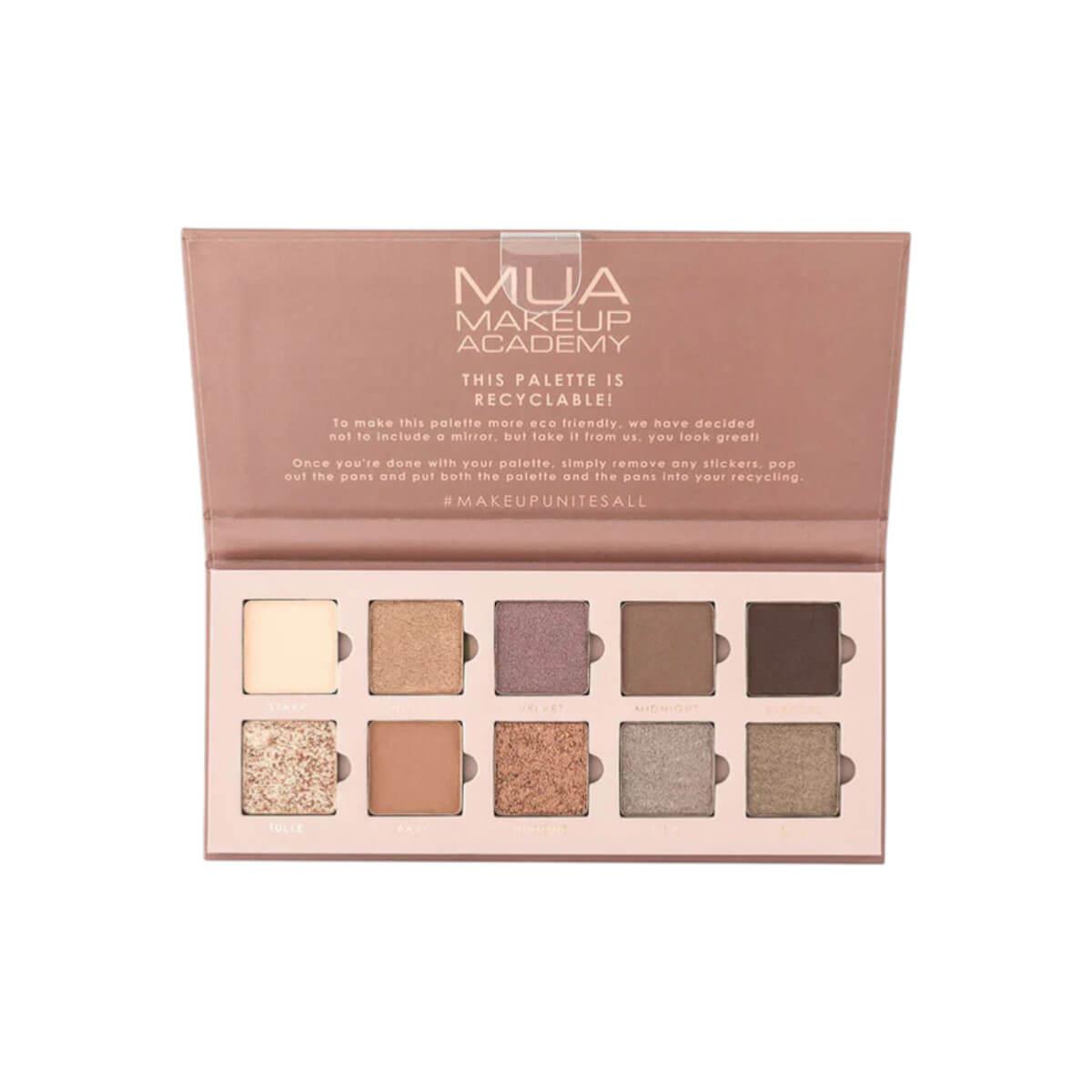 Παλέτα σκιών 10 shade velvet nudes MUA