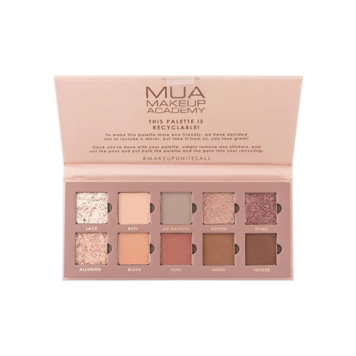 Παλέτα σκιών 10 shade silk nudes MUA