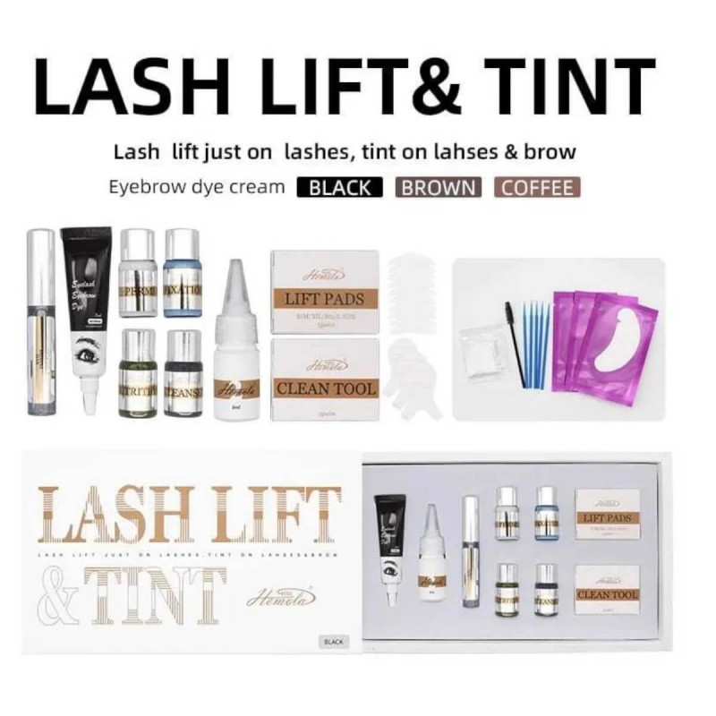 Lash lift & tint set black Hemola