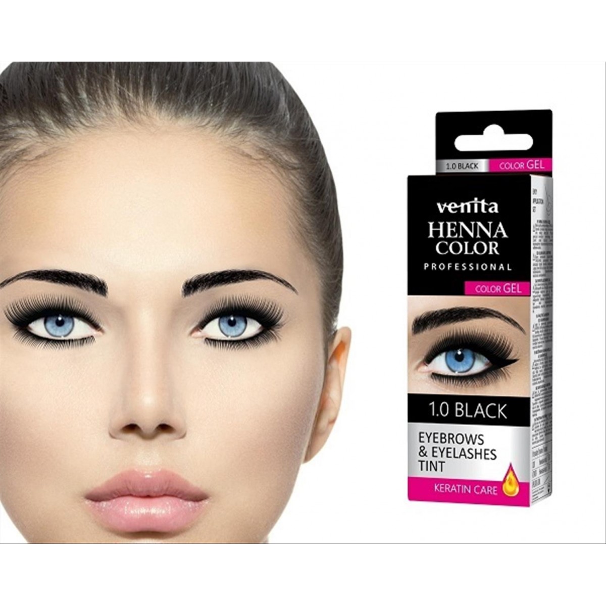 Eyebrow & eyelash tint henna black Venita