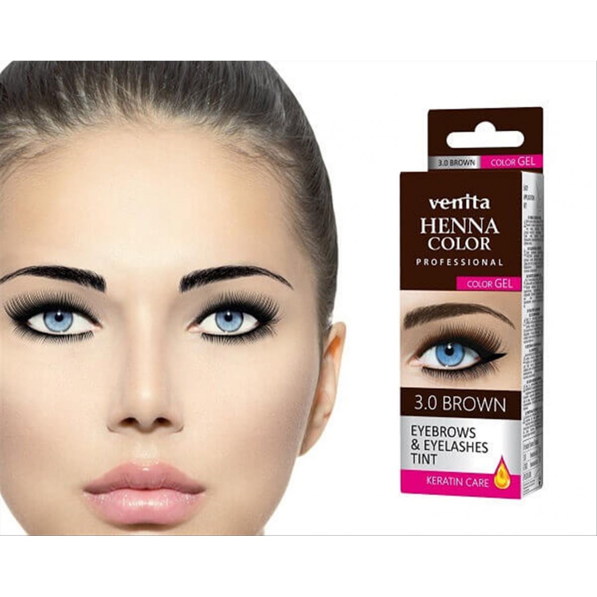 Eyebrow & eyelash tint henna brown Venita