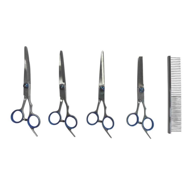 Σετ Ψαλίδια Κουρέματος και Αραιώματος & Χτένα 5pcs