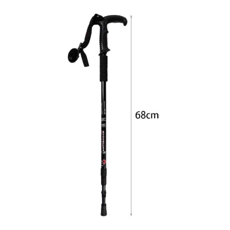 Πτυσσόμενο Μπαστούνι ορειβασίας - Μπαστούνι Βαδίσματος 68cm έως 138cm Μαύρο