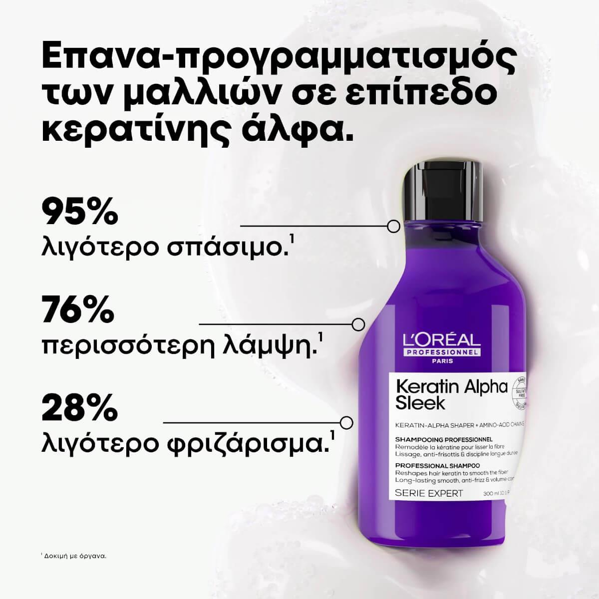 Σαμπουάν keratin alpha sleek serie expert 300ml L'Oréal
