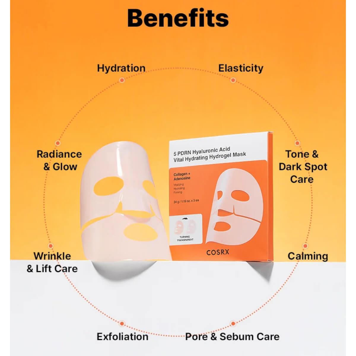 5 PDRN hyaluronic acid vital hydrating hydrogel mask 34g Cosrx