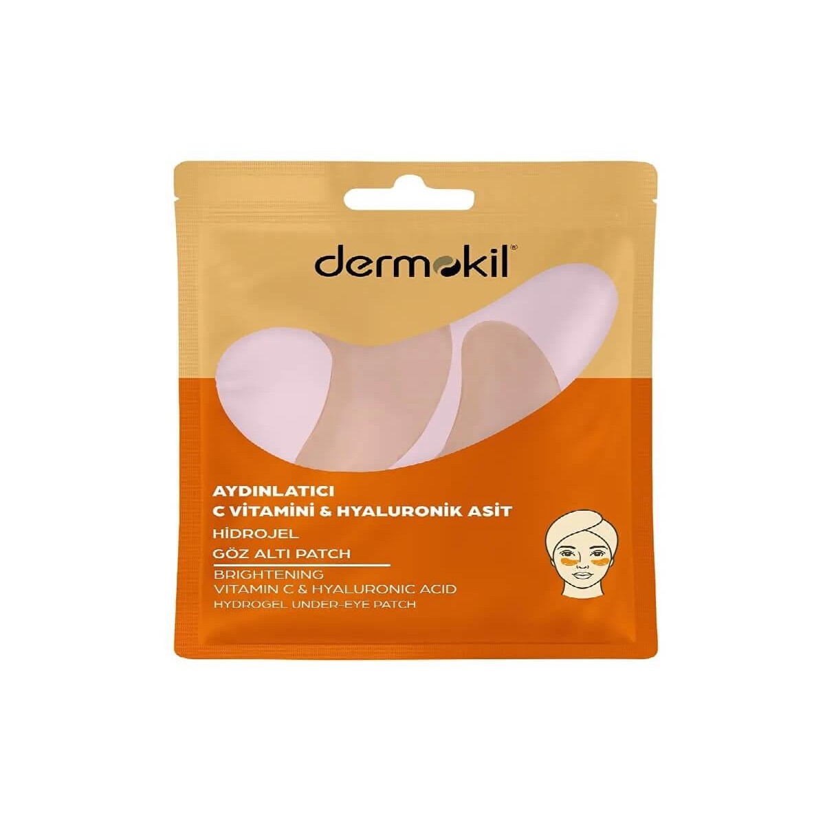 Dermokil Μάσκα Ματιών Hydrogel με Βιταμίνη C & Υαλουρονικό Οξύ – Eye Patches για Μαύρους Κύκλους