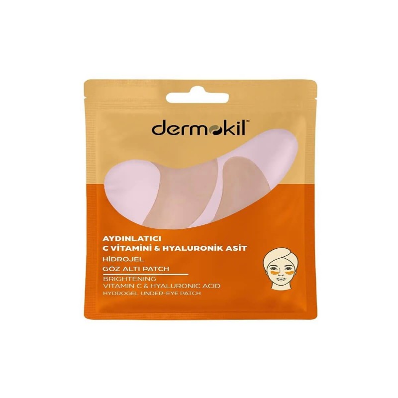 Dermokil Μάσκα Ματιών Hydrogel με Βιταμίνη C & Υαλουρονικό Οξύ – Eye Patches για Μαύρους Κύκλους