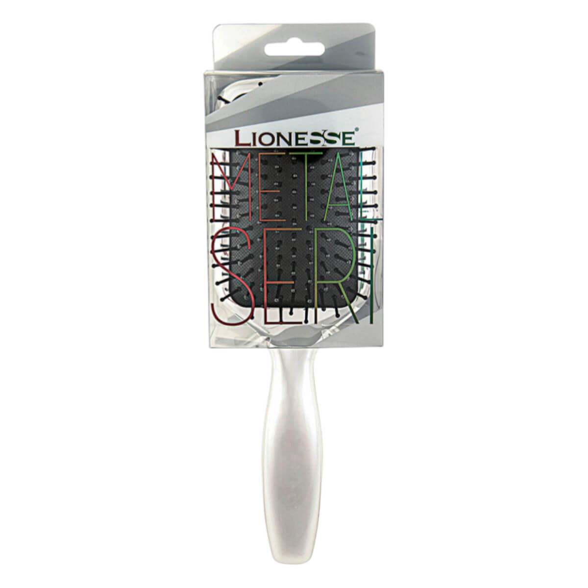 Βούρτσα μαλλιών πλακέ Silver Metal Seri Lionesse