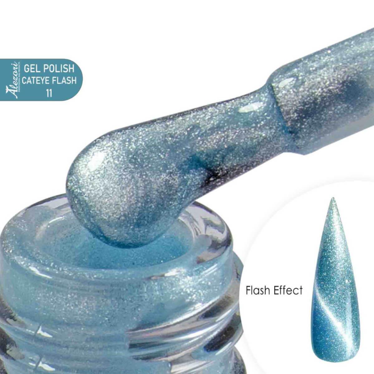 Ημιμόνιμο βερνίκι cat eye flash 11 15ml Alezori