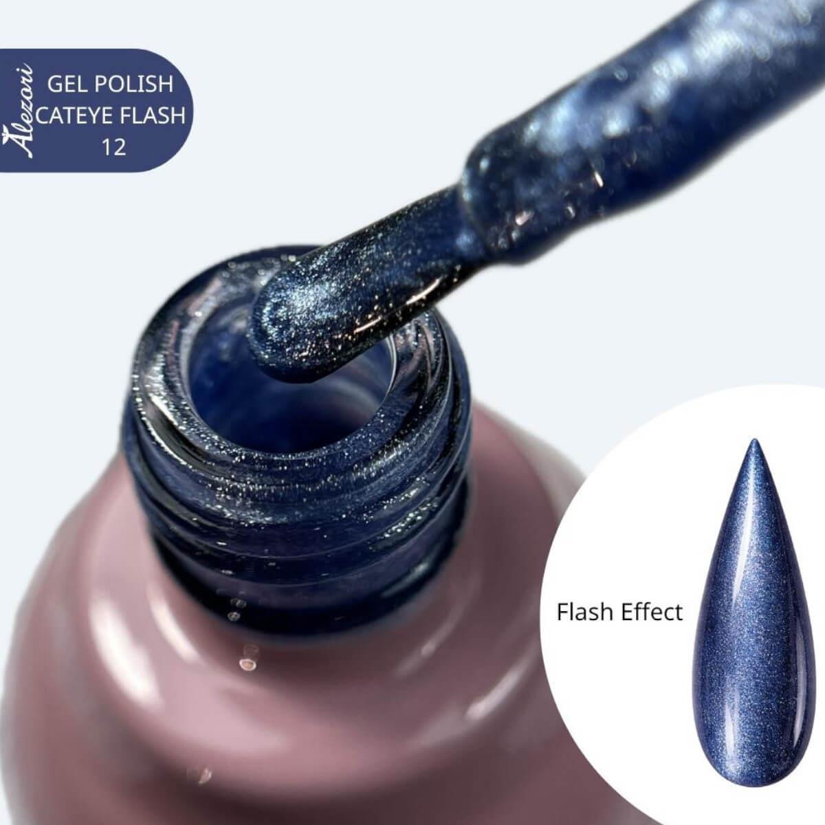 Ημιμόνιμο βερνίκι cat eye flash 12 15ml Alezori