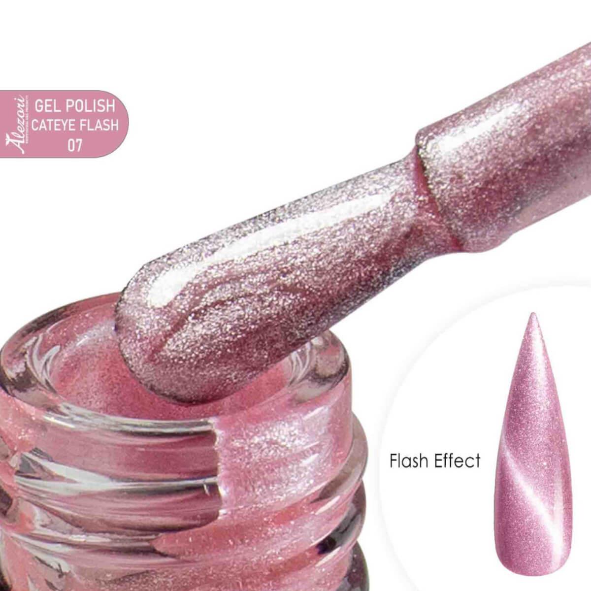 Ημιμόνιμο βερνίκι cat eye flash 07 15ml Alezori