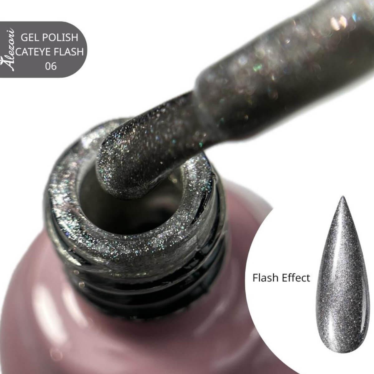Ημιμόνιμο βερνίκι cat eye flash 06 15ml Alezori