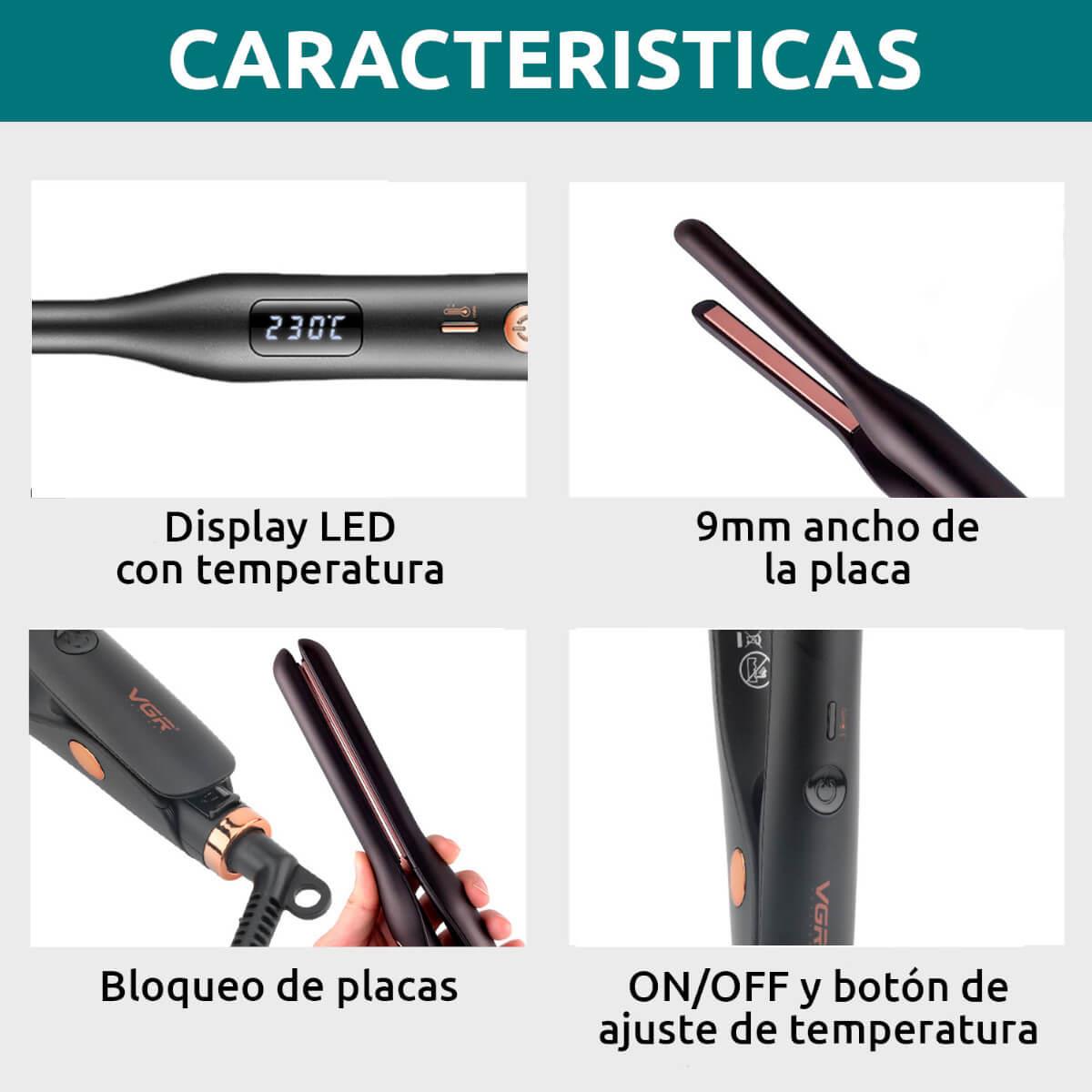 Mini Πρέσα Μαλλιών Κεραμική - Ίσιωμα & Μπούκλες  VGR V-523