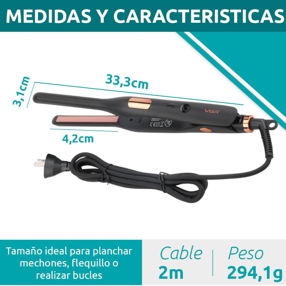 Mini Πρέσα Μαλλιών Κεραμική - Ίσιωμα & Μπούκλες  VGR V-523