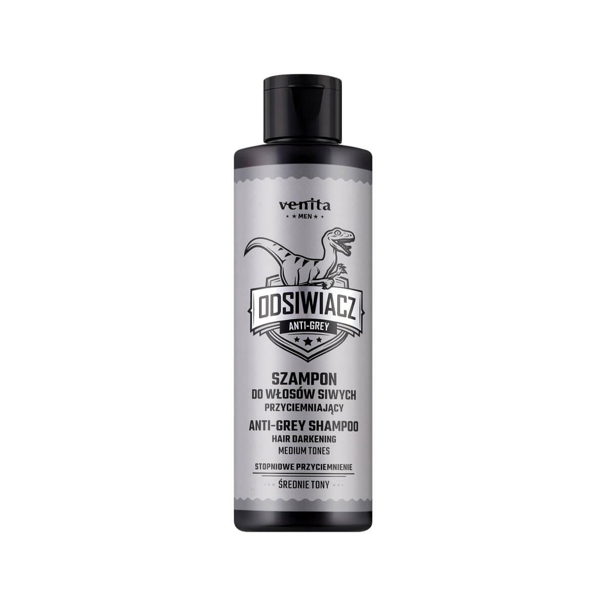 Anti grey shampoo hair darkening medium tones 200ml Venita Men