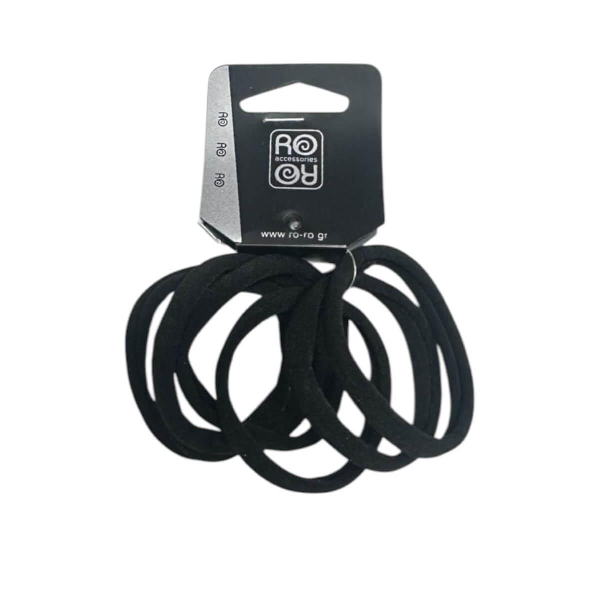 Λαστιχάκια μαλλιών μαύρα σετ 6pcs 03-0043 Roro