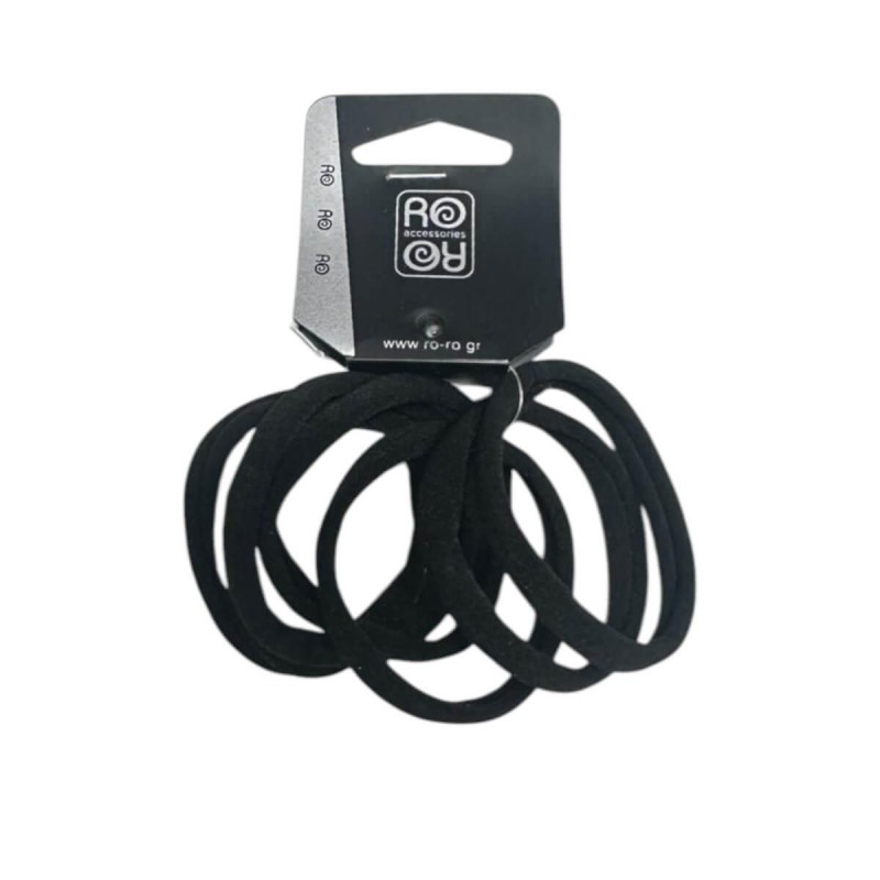 Λαστιχάκια μαλλιών μαύρα σετ 6pcs 03-0043 Roro