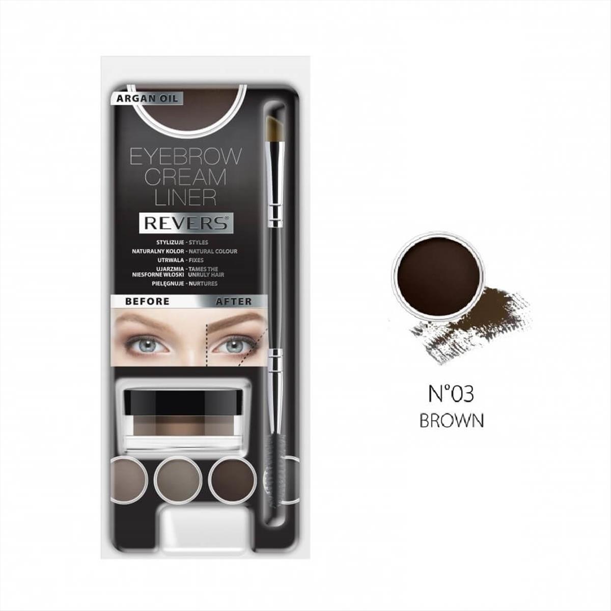 Revers Eyebrow Cream Liner Brown 8ml