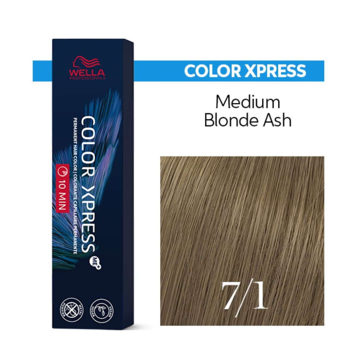 Color Xpress Μόνιμη Βαφή 7/1 Medium Blonde Ash 60ml Wella