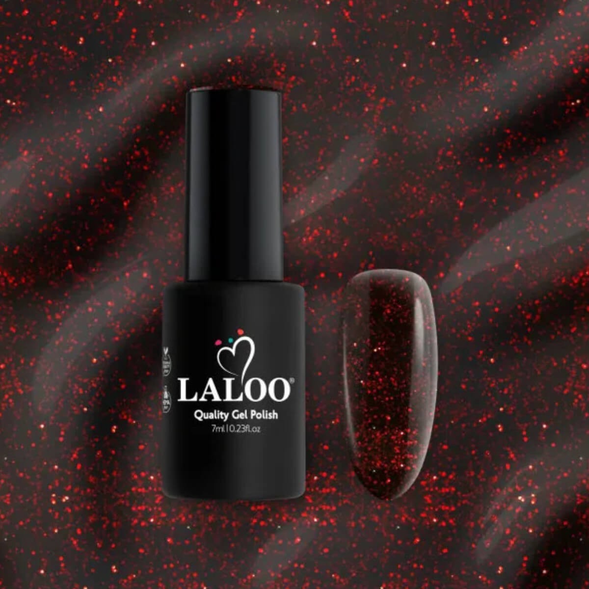 Semi-permanent gel polish L454 dark red glitter 7ml Laloo