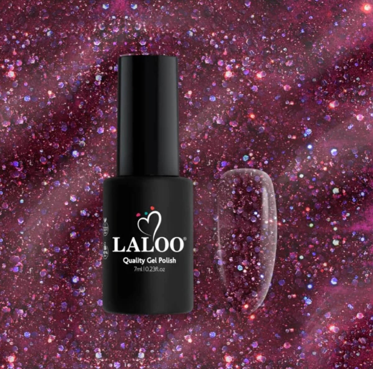 Semi-permanent Nail Polish 325 Μενεξεδί glitter Laloo 7ml