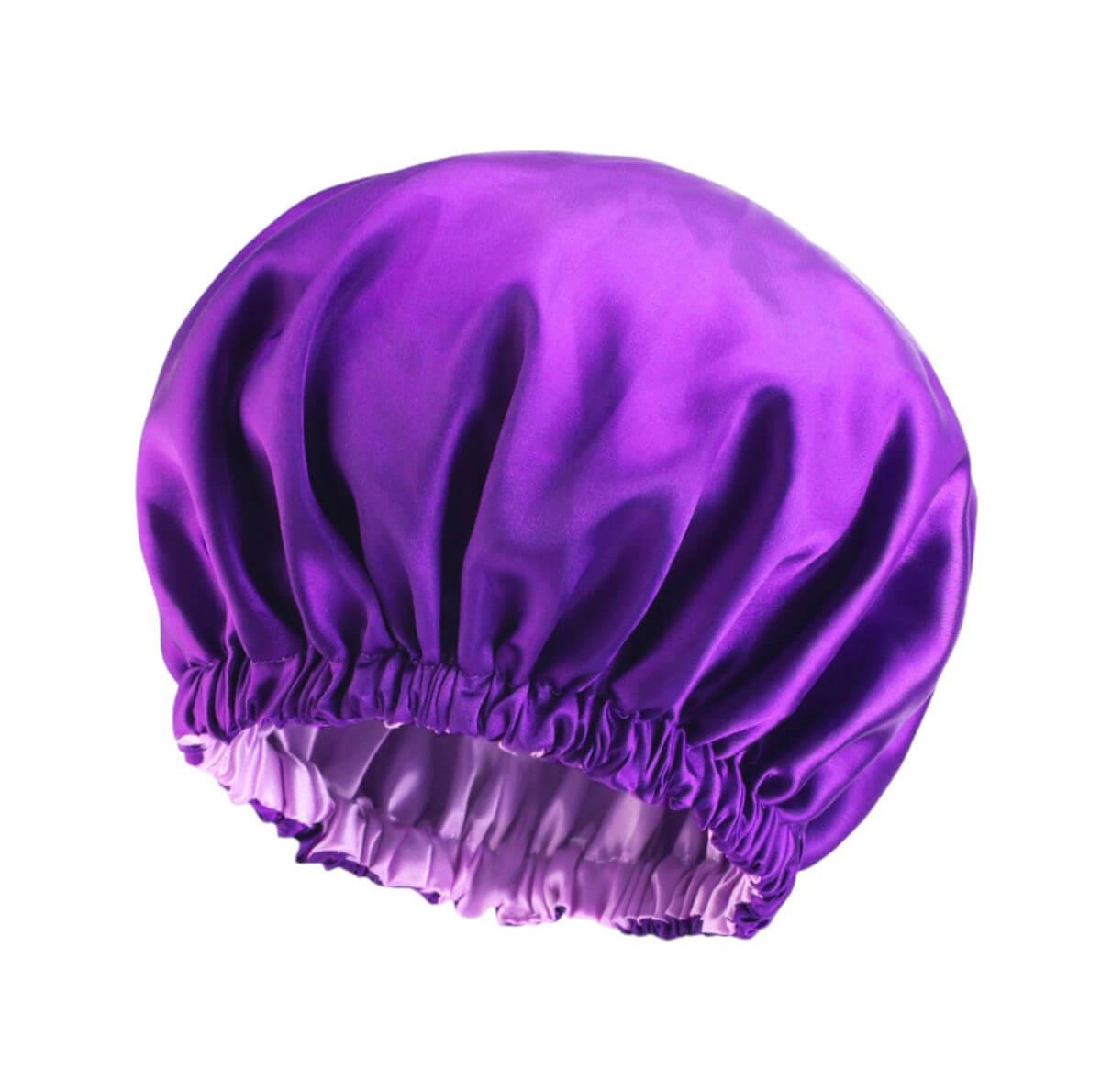 Satin sleeping bonnet with elastic band magenta