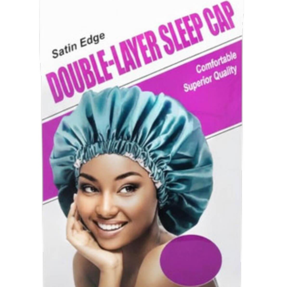 Satin sleeping bonnet with elastic band magenta