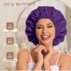 Silky satin sleep bonnet with elastic band