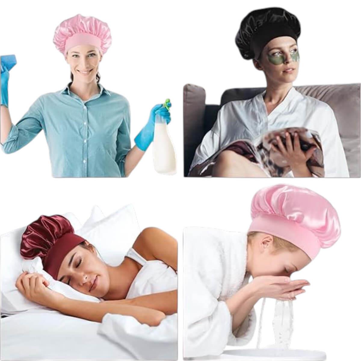 Σατέν σκουφάκι ύπνου (Satin Hair Bonnet) με ελαστικό λάστιχο
