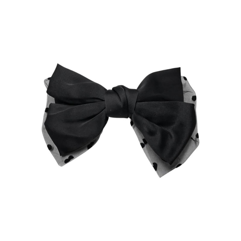 Hair barrette with black satin bow and polka dot tulle Cosmofan