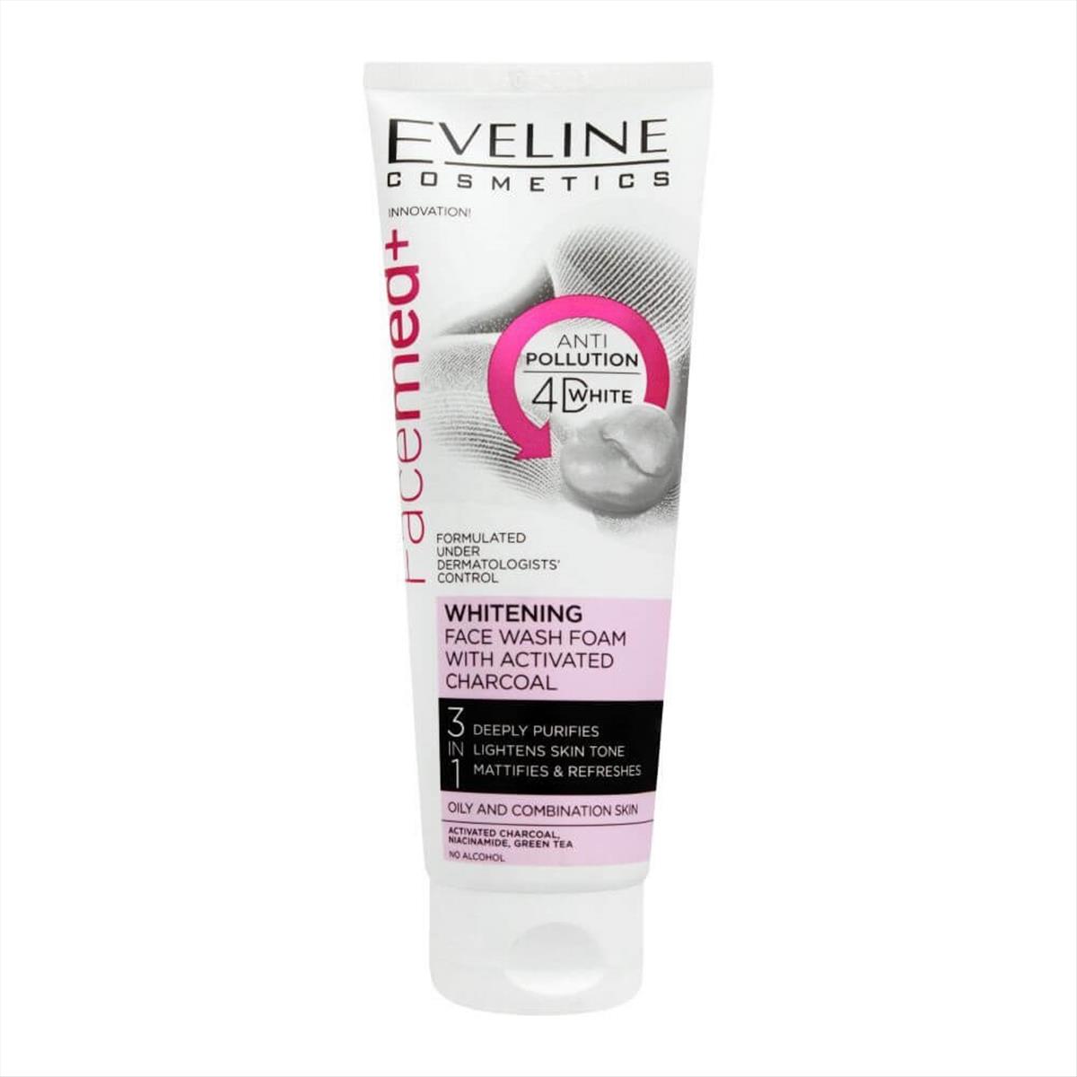 Eveline Whitening Face Wash Foam With Activated Charcoal 100ml