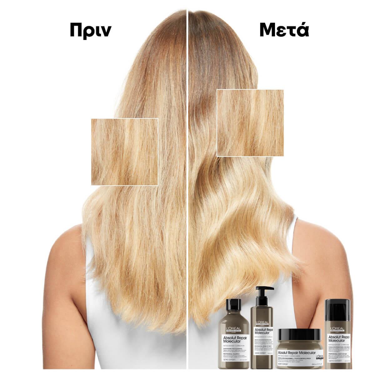 Μάσκα μαλλιών absolut repair molecular serie expert L’Oréal