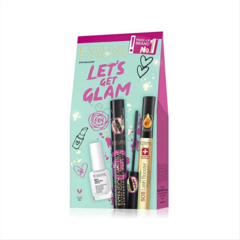 Eveline Let’s Get Glam Gift set Lash Booster-Mascara-Nail Therapy