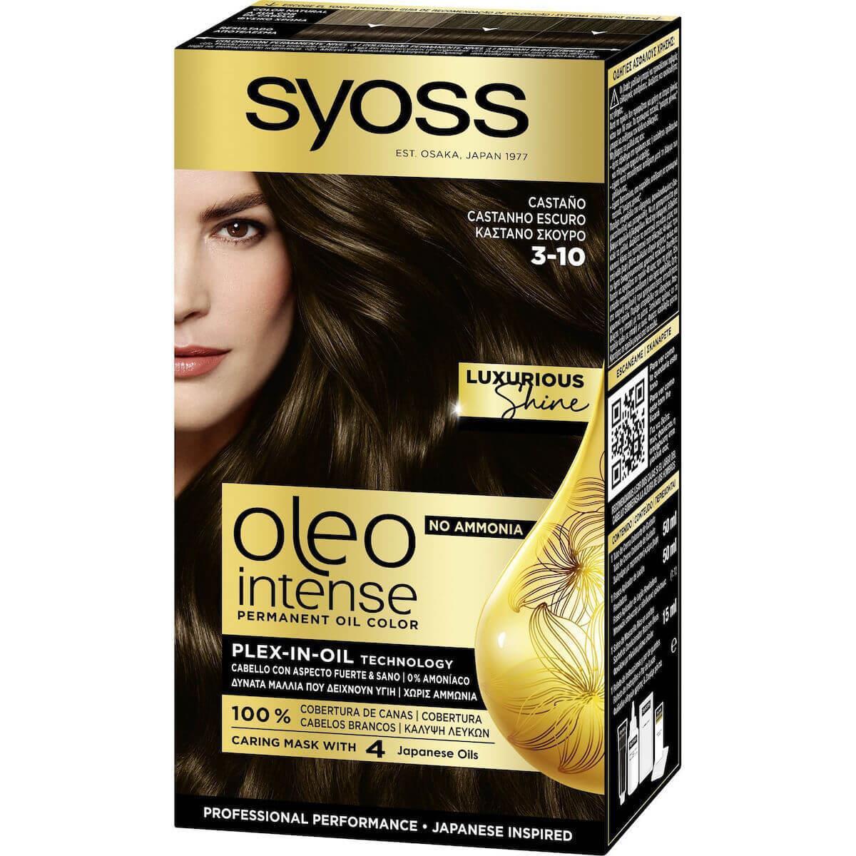 Βαφή Μαλλιών Syoss Oleo Intense Kit 3-10 Σκούρο Καστανό 50ml