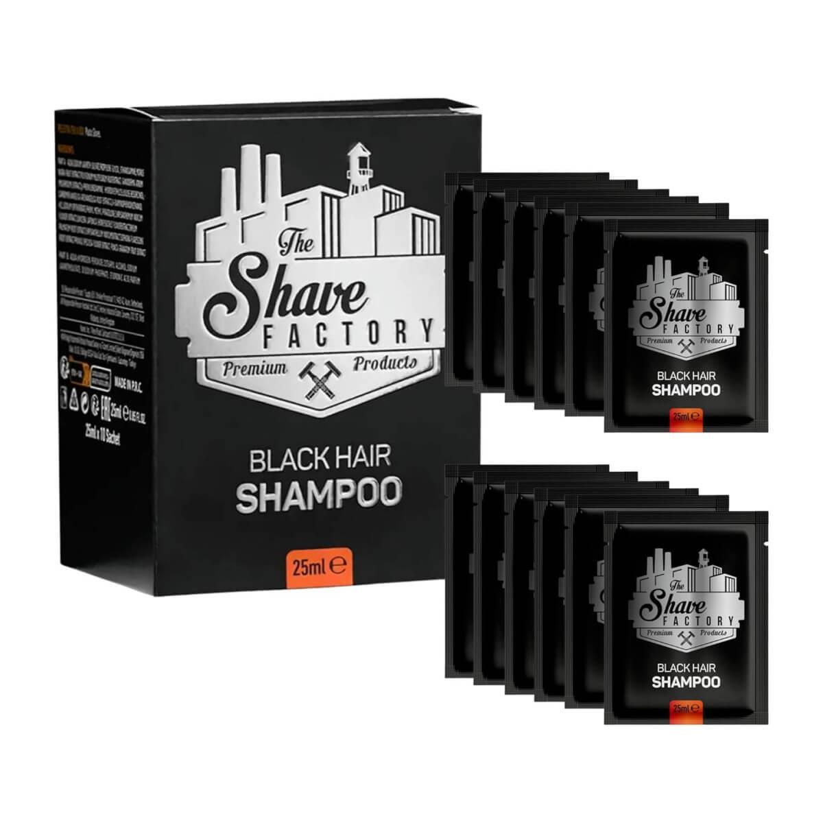 Hair Shampoo Black 10x25ml ​The Shave Factory