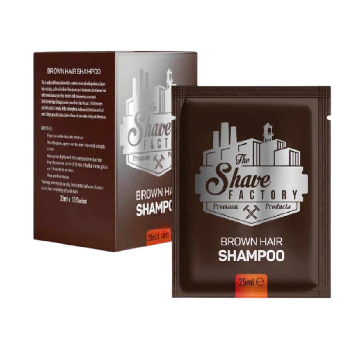 Hair Shampoo Dark Brown 10x25ml ​The Shave Factory