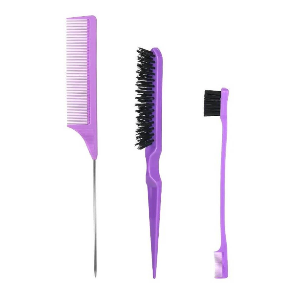 Hair styling slick back set comb & brush 3pcs