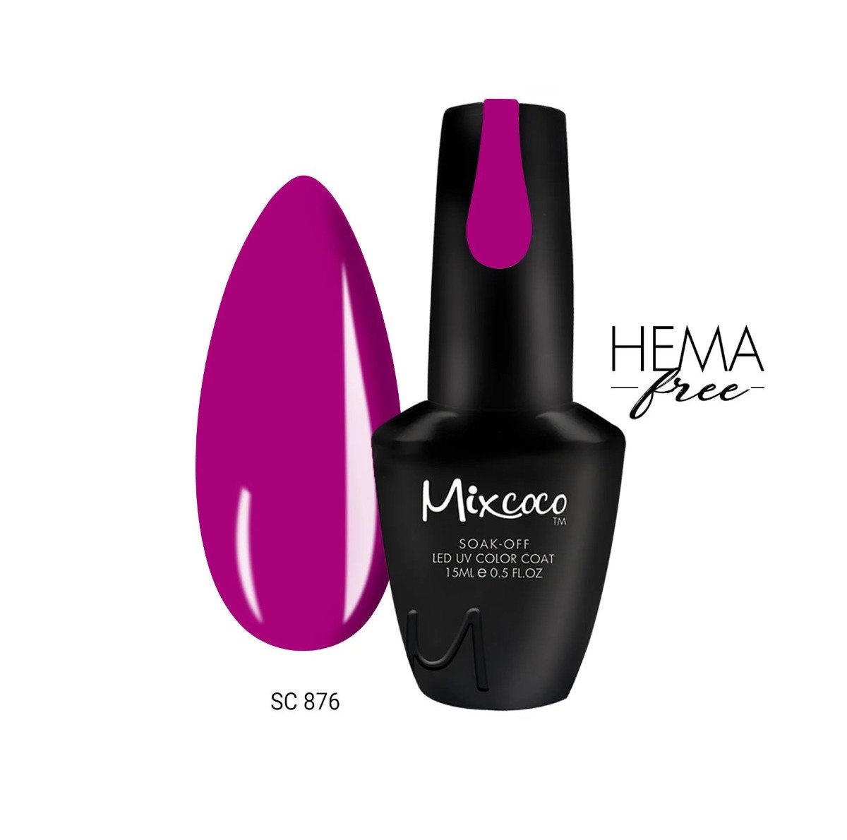 Ημιμόνιμο βερνίκι νυχιών SC 876 15ml Mixcoco