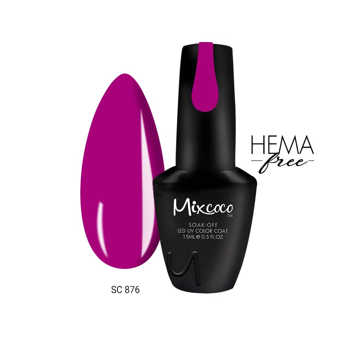 Ημιμόνιμο βερνίκι νυχιών SC 876 15ml Mixcoco
