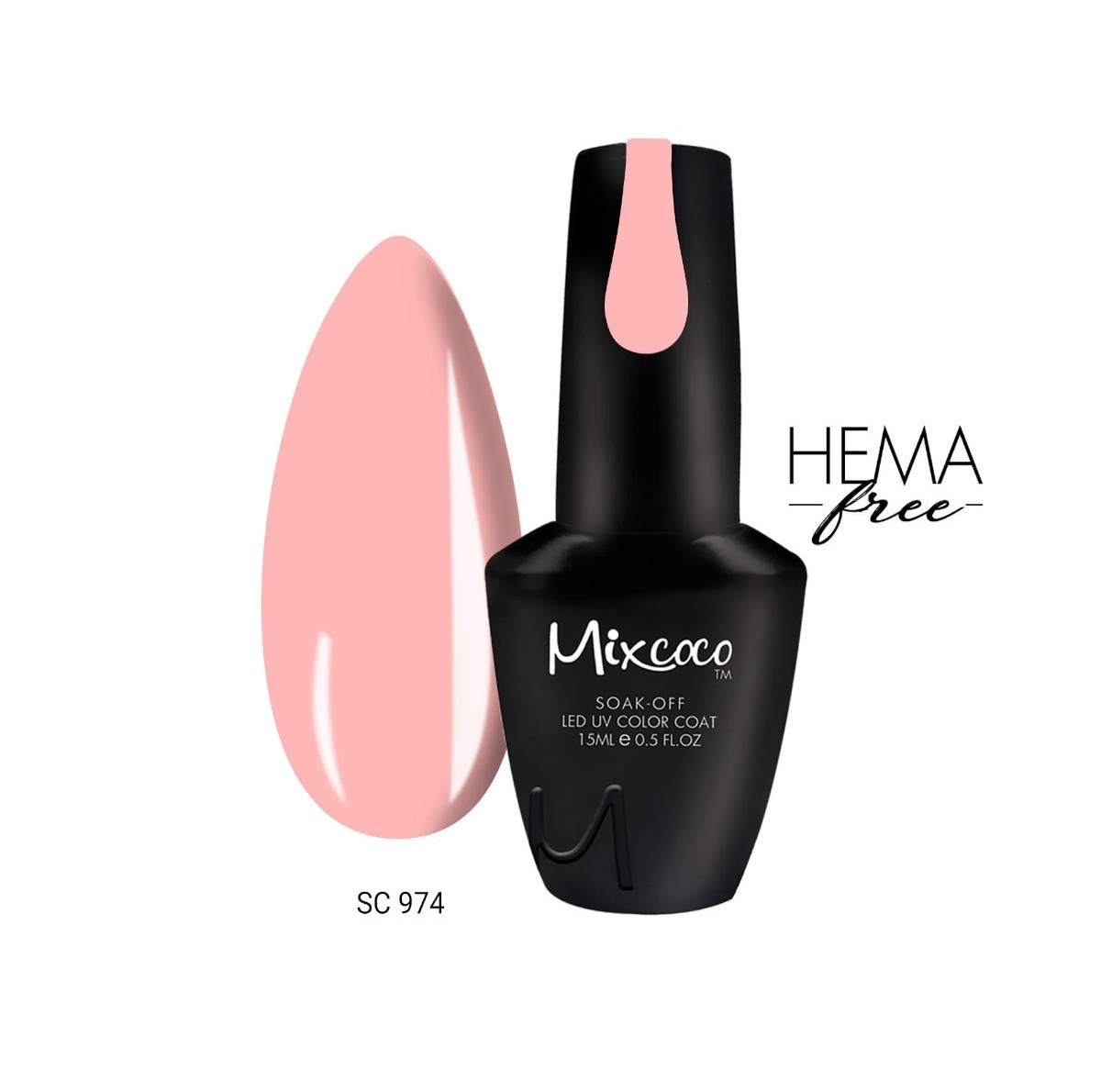 Ημιμόνιμο βερνίκι νυχιών SC 974 15ml Mixcoco