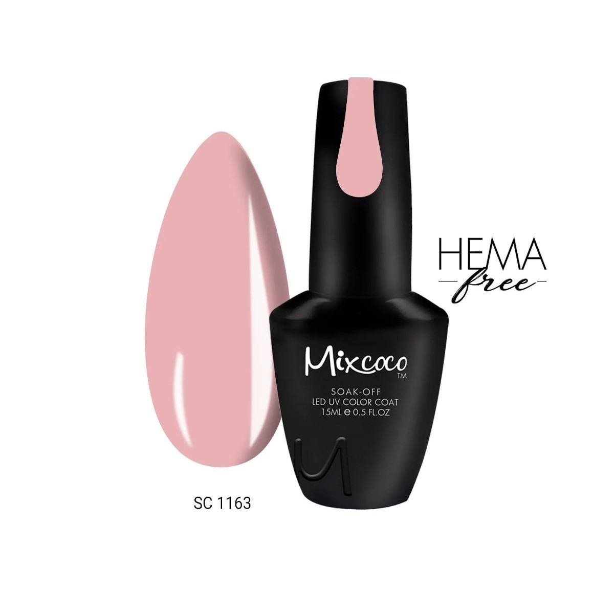 Ημιμόνιμο βερνίκι νυχιών SC 1163 15ml Mixcoco