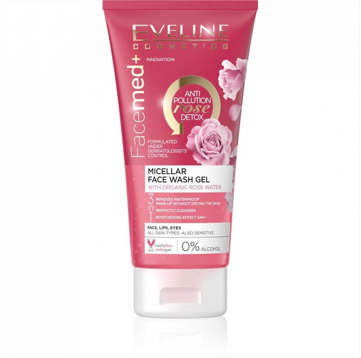 Eveline Face Med +Micellar Wash Gel Rose Detox 3 in 1 150ml