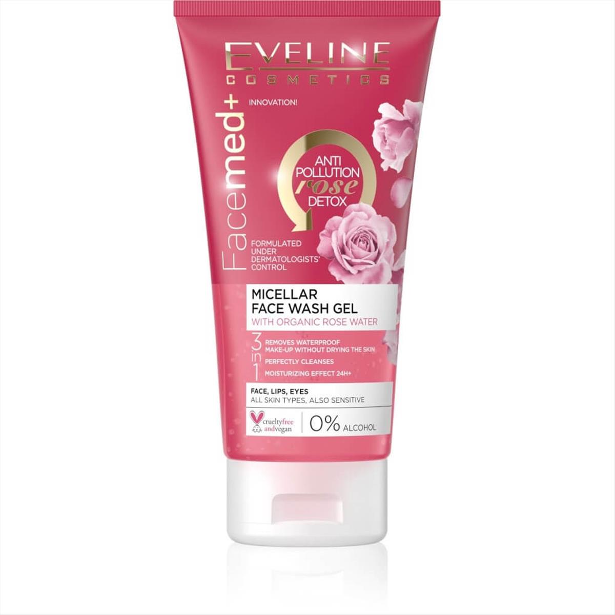 Eveline Face Med +Micellar Wash Gel Rose Detox 3 in 1 150ml