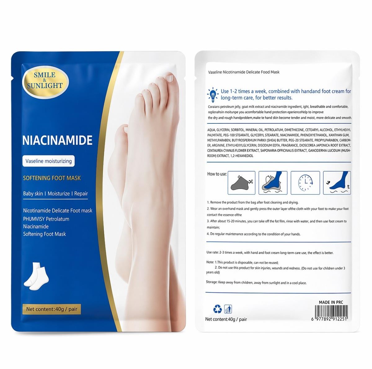 Moisturizing Foot Mask with Niacinamide 40g