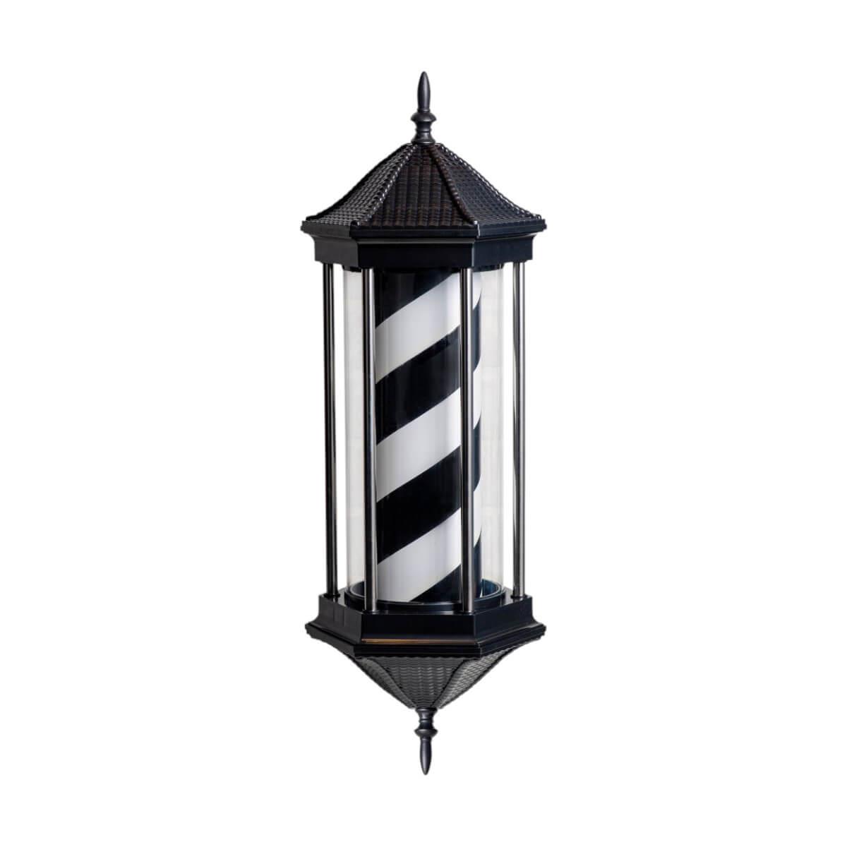 Φάρος κουρείου hexagon black & white Barber Icon