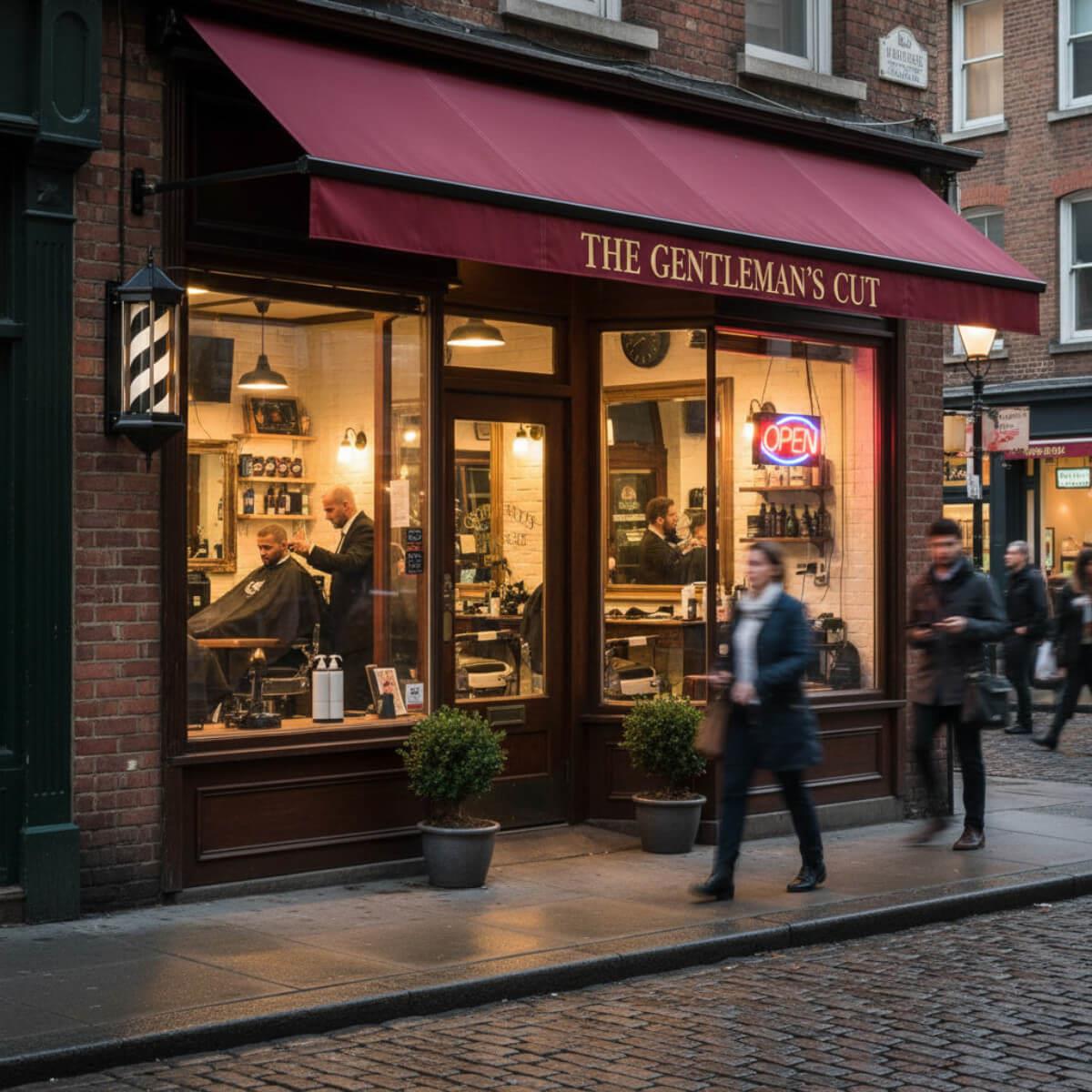 Φάρος κουρείου hexagon black & white Barber Icon